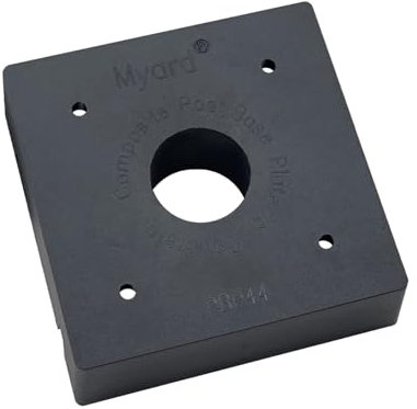 Myard 4x4 Post Base Plate for Wood Post, Anti-UV Sturdy 1-inch Stand-Off Wood to Concrete Base Plate, Thickened Sides, Support Patio Decking, Pavilion, Porch, Handrail Railing (4 x 4, 1-Pack)