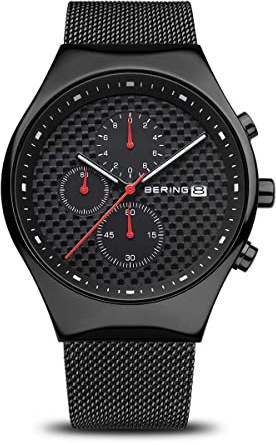 BERING Män Analogt Quarz Classic Collection armbandsur med Rostfritt stål Armband och Safirglas