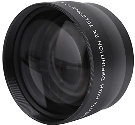 Akozon Telephoto Zoom Lens, 58MM 2X Magnification Universal Teleconverter Telephoto Lens for Cameras Accessory