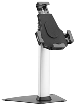 AISENS - MS1P03-113 - Soporte ANTIROBO DE SOBREMESA Ajustable (1 PIVOTE) para Tablet, Negro