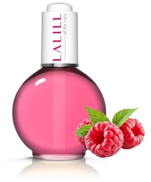 LALILL Olio per Cuticole e Unghie 75ml – Lampone – Flacone con Pipetta – Idratante, Rigenerante – Uso Professionale e Domestico