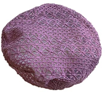 tcax Baskenmütze Damen Hohler Barett-Sommer-Dünner Atmungsaktiver Maler-Hut Modischer Süßer Spitze-Barett-Sombreros De Mujer,Lila,56-58Cm