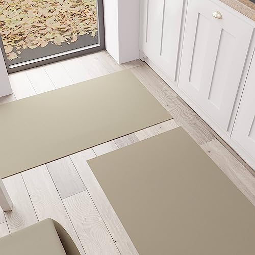 PETTI Artigiani Italiani - Tappeto Cucina, Passatoia Cucina, Tappeto Cucina Lavabile Antiscivolo, Tappeto Runner Cucina, Tappeto Tinta Unita 52x100 cm Tortora, 100% Made in Italy