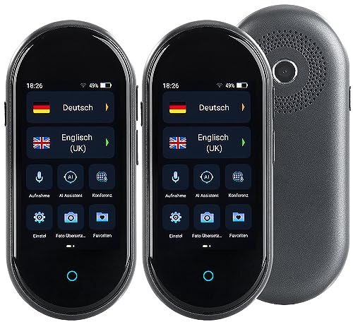 simvalley MOBILE Sprach Übersetzer: 2er-Set Mobile Echtzeit-Sprachübersetzer, 106 Sprachen, Touchscreen (Universal Übersetzer, Foto)