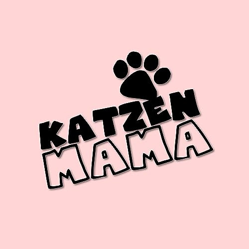 Edelfolien Auto Aufkleber | Katzen Mama Aufkleber Kätzchen Katzenpfoten Sticker Katzenliebe Geschenkidee Katzenliebhaber Katzenbesitzerin Katzenmama (schwarz Glanz)