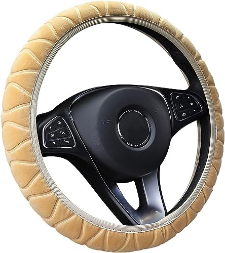 Universelle Plüsch Auto Lenkradbezug Lenkradhülle für 37–39 cm Lenkräder Komfortabler Griff, Anti Rutsch Winter Warme Weich Lenkradschoner Lenkradschutz Auto Zubehör Geschenke für Frauen Männer