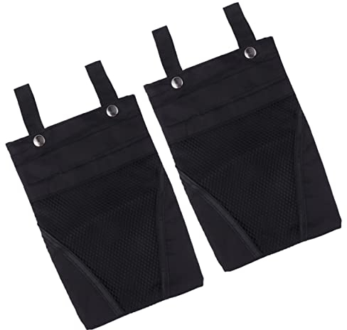 BESPORTBLE 2 Stück Hängetasche Frontkorb Aus Waschbarem Material Mit Schnappverschluss Multifachtasche Für Fahrrad Elektromobil Roller Zur Praktischen Aufbewahrung Schwarz