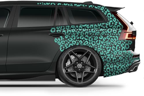 Finest Folia 6er Set DIN A4 Bögen Auto Aufkleber Leopard Muster Motorrad Bus Sticker Kfz Zubehör Leopardenmuster Tuning Dekor Design Folie K172 (Mint)