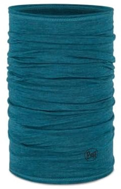 Buff Lightweight Merino Wool Neck Gaiter, 100% Ethically Sourced Wool, Versatile, Temperature Regulating Face Mask, Solid Teal, Adult Size