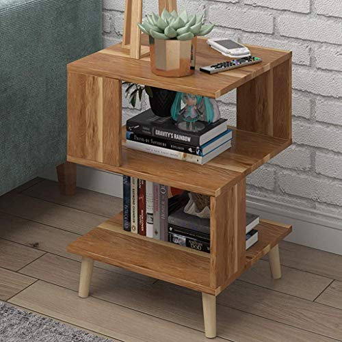 MYVVKIA Practical Square Coffee End Table With Storage Simple Samll Sofa Bed Side Table Save Space Snack Table TV Trays Side Table Bookshelf Shoe rackfor home