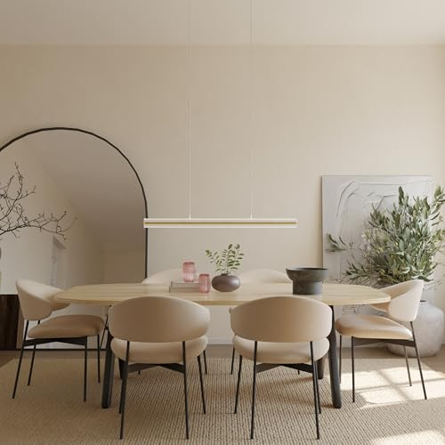 LUMIÈRE Design Kalea Designer Pendelleuchte V2, LED Hängeleuchte dimmbar Hängelampe, 2200 K - 6000 K Smarthome Weiß 150cm