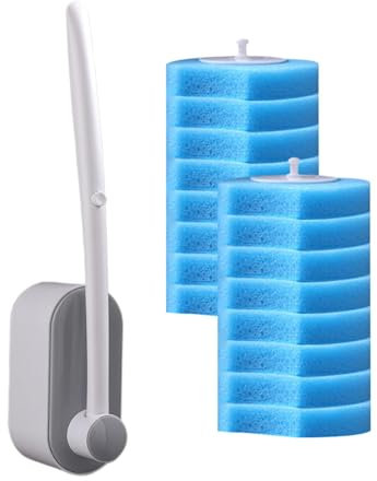 Toilettenschrubber mit Nachfüllungen, Toilettenbürste - Kalkentferner | Toilettenschüsselbürstenschrubber mit 16 Stabreiniger-Nachfüllungen für Grill- und Haushaltsreinigung