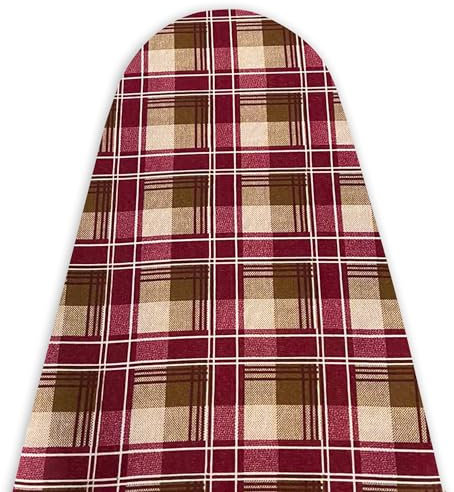 TUOLON Housse de table à repasser, fabriquée en Italie, 47 x 140 cm, universelle pour aiguilles à vapeur, pratique et douce, housse de repassage avec élastique couverture, à carreaux rouges