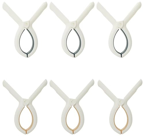 Axinost, 6 Pinces à Serviettes pour chaises Longues de Plage,Pinces à Linge de Grande Taille, Pinces Solides pour Serviettes de Plage, Pinces étanches au Vent pour Serviettes,14 * 10cm (Bleu et Rose)