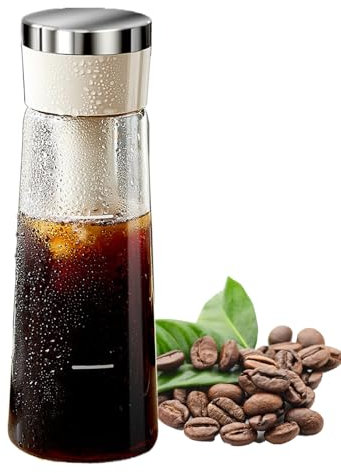 FANGZ Cold Brew Coffee Maker, 750ml Glass Iced Coffee Maker Tea Brewer with Stainless Steel Filter, Portable Leak-Proof Cold Brew Tea Bottle for Home Outdoor