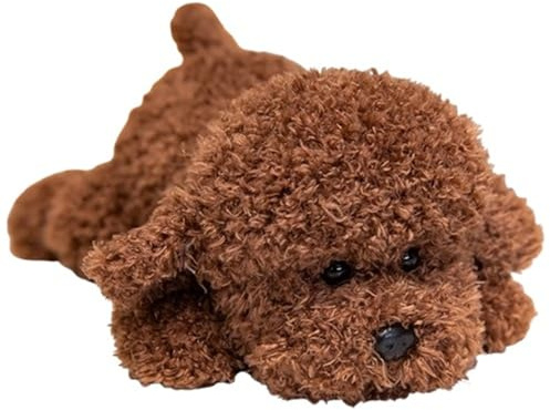 KUKUShining Pudel Plüschtier, Kuscheliges Stofftier Teddy Hund Puppe Flauschiges Umarmungskissen Welpe Plüschtier Geschenk Für Kinder Freundin(Coffee,33cm/12.9in)