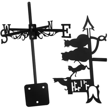 Abaodam Veleta de Metal Decorativa para Tejado con Diseño de Gato Indicador de del Viento Accesorio de Jardín y Patio Instalación Resistente Condiciones Climáticas Elegante Decoración