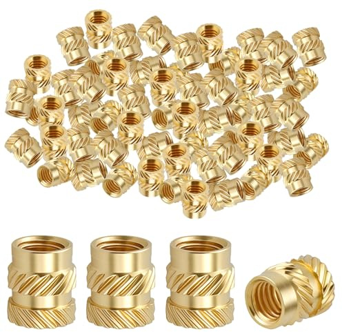 50PCS M5 Heat Set Inserts M5 Threaded Insert for Plastic Parts M 5 Heat Set Insert Brass Metric Knurled Nuts Assortment Kit for 3D Printing (M 5xL8xD7)