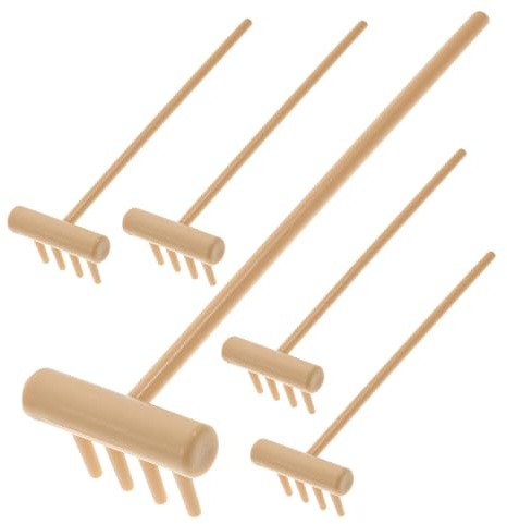 ifundom 6pièces Kit Mini Râteaux Zen Décoratifs Jaune Accessoires pour Bac à Sable Et Jardin Miniature Outil Créatif pour Décoration Zen Et Relaxation Extérieure