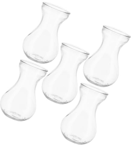 ARTSEWPLY 5Pcs Glass Vases for Hyacinth Bulbs Hydroponic Flower Arranging Vase Decorative Centerpieces for Home Office Tabletop Display
