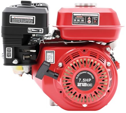 4 Stroke 7.5HP Petrol Engine, 212CC Go Kart Gas Engine Motor, Air Cooling Gasoline, with 3600RPM 4000W, Pull Start, for Water Pumps, Go-Karts, Lawn Mowers, Log Splitters and Agricultural Machinery