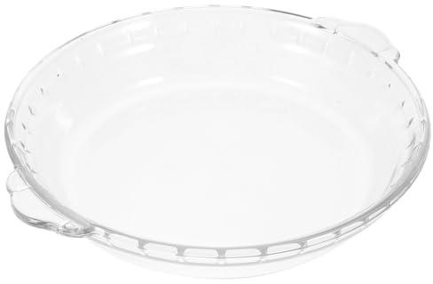 HANABASS 8 Inch Glass Pie Dish Classic Shape Heat Resistant Microwave Bowl | Oven Plate, Oven Baking Dish, Nonporous Finish for Refrigerators and Microwave Ovens