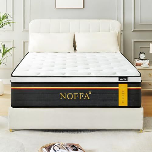 NOFFA 4FT6 Orthopedic Double Mattress | 12 Double-Size Hybrid Mattresses | 7 Zone Orthopedic Mattresses Include Memory Foam & Pocket SprIngs,Medium Firm,135x190x30cm