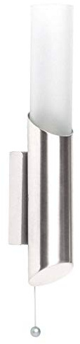 BRILLIANT Lampe Andaluz Wandleuchte eisen/mattglas | 1x C35, E14, geeignet für Kerzenlampen (nicht enthalten) | Mit Zugschalter