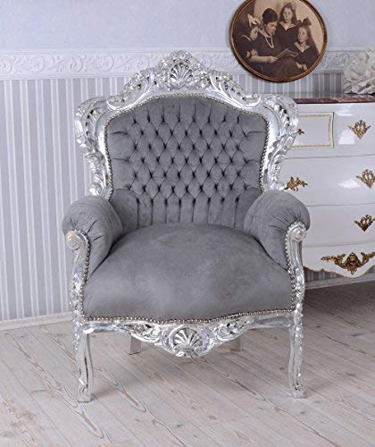 Barocksessel Leopard Sessel im Barockstil Holz gepolstert cat588e19 Palazzo Exklusiv