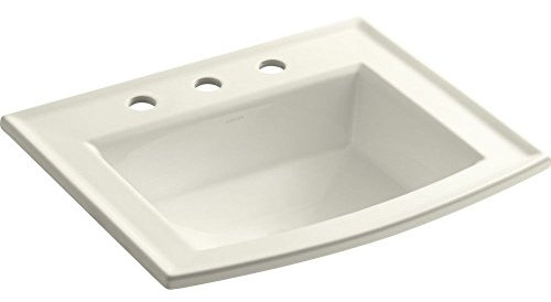 Kohler Archer Self Rimming Bathroom Sink With 8 Inch Centers Biscuit