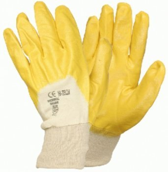 TRIUSO Baumwoll-Handschuh mit Nitril, SB-Karte, Größe 9 - H619