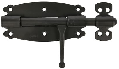 Amig - Pasador de Sobreponer para Puertas y Muebles Mod. 484 - Pestillo de Seguridad para Cierre Horizontal - Material Acero con Eje de Zamak - 120 mm - Estilo Rústico - Incluye Tornillería - Negro