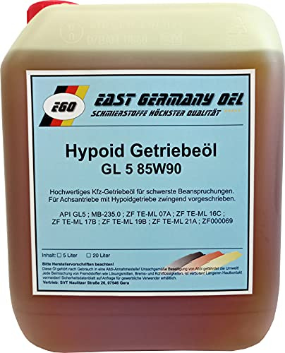East Germany OIL Getriebeöl GL 5 85W90 Kanister 5 LiterF