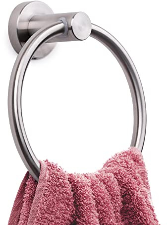 Marmolux Acc - Handtuchring aus gebürstetem Edelstahl | Moderner Handtuchhalter für Badezimmerwand | SUS304 Edelstahl-Badezimmer-Handtuchring-Hardware-Set