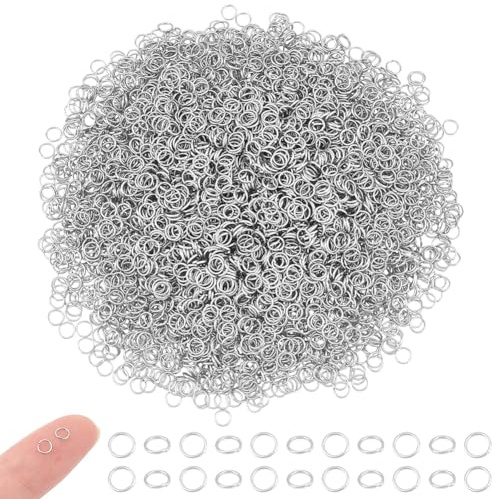 UNICRAFTALE 5000pcs 304 Edelstahl Biegering Nah Aber Ungelötet 4 mm Durchmesser Schmuck Sprungring Kettenglieder Metall Jump Ring Für Schlüsselbund Schmuck Basteln Zubehör