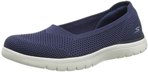Skechers Dam On-the-go Flex Wonderous Pumpar, Marinblå textiltrim, 39 EU