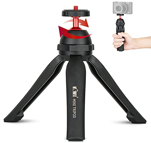 KIWIFOTOS Mini Camera Tabletop Tripod Handgrip Compatible with Leica D-Lux8, Sony ZV-1F ZV-1II RX100 Series, M50 M6II, Panasonic S9, Zoom H6, DJI Osmo Pocket & Compact Mirrorless Entry-level Camera