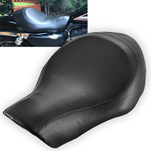 KATUR Cojín para Asiento De Motocicleta Cuero Sintético Retro para Conductor Vintage Cafe Racer para Asiento Individual para Harley Harley Xl883N Xl883L Xl883X 2005-2013 (Negro Liso)