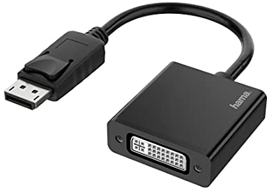 Hama Displayport auf DVI Adapter (Monitoradapter 4K Ultra HD, Adapterkabel Displayport Stecker – DVI Kupplung, Video Adapter für PC, Notebook zum Anschluss an Monitor, TV, Beamer)