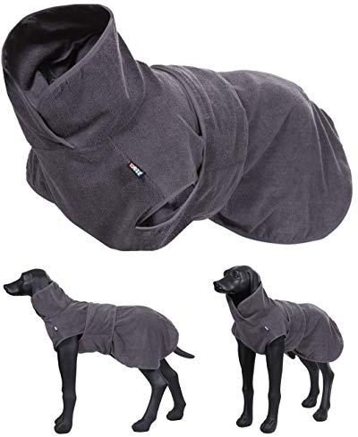 elropet Hundebademantel für kleine/mittlere/große Hunde XS - XL Bademantel GRAU Microfaser SCHNELL TROCKNEND (L)