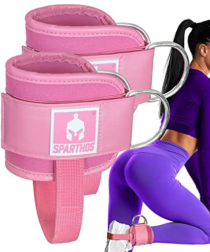 Sparthos Kickback Ankle Straps for Gym Cable Machines, Glute Cuff, 2-Pack