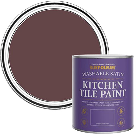 Rust-Oleum Purple water resistant Kitchen Tile Paint in Satin Finish - Mulberry Street 750ml