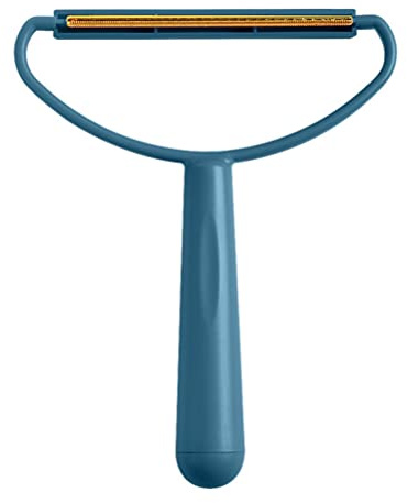 TOPINCN Fusselentferner, Doppelseitig, Manuell, Edelstahl und Kunststoff, 16,5 x 13,5 cm, Wiederverwendbar, für Kleidung, Decken, Möbel, Blau und Orange