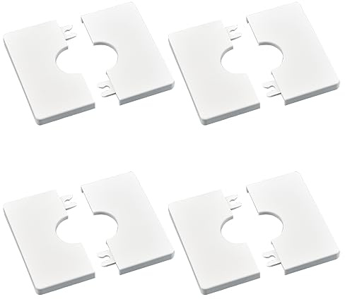 UFURMATE Set mit 4 quadratischen selbstklebenden ABS-Kunststoff-Duschrohr-Abdeckkappen für 28 mm Duschrohr (weiß)