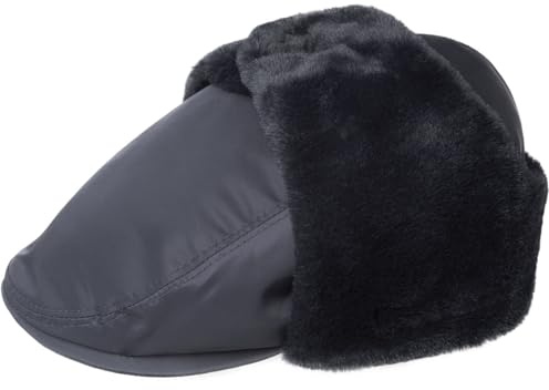 Kangol Atchison Flatcap mit Ohrenklappen Schirmmütze Schiebermütze Herren - Schirm, Winter Herbst-Winter