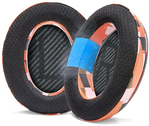 WC Freeze QC35 - Cooling Gel Ear Pads for Bose QuietComfort 35 & 35ii | Made by Wicked Cushions | Breathable Sports Fabric, Extra Thick & Cooler for Longer | Orange Prism