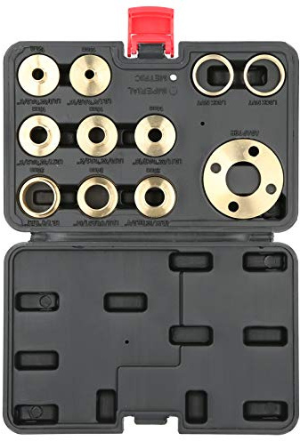 FLEXMAN Guide per Router Modello, Kit di Guide per Fresatrice Modello in Ottone da 11 Pezzi, Boccole Guida e Adattatore per Dado di Bloccaggio con Accessorio per Router Adattatore Dado di Bloccaggio