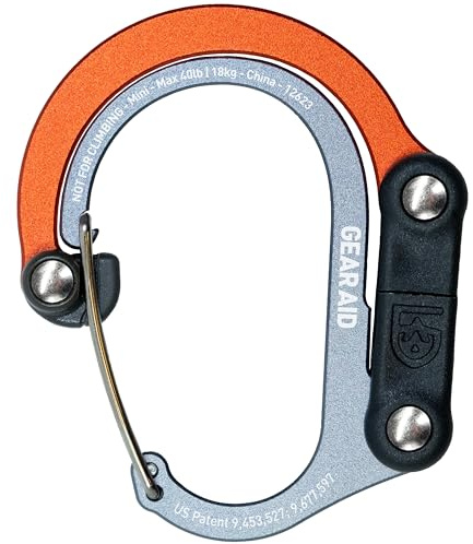 Gear Aid HEROCLIP Mousqueton et Crochet (Mini) pour Voyage, Bagages, et Petits Sacs, Noir et Bleu