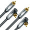 EMK Cavo RCA a 90 gradi, da maschio a maschio, cavo coassiale digitale ad angolo retto, cavo audio RCA a doppia schermatura, con connettori placcati oro, confezione da 2 (3 m, 2 cavi RCA a 90°,