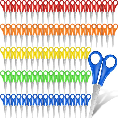 200 Pcs Kids Scissors Bulk - 5'' Student Safety Scissors, Stainless Steel, Blunt Tip, For School, Office & Craft Projects